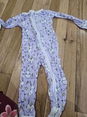 Little Sleepies Lavender Bunny Print Zippered Pajama Sleeper